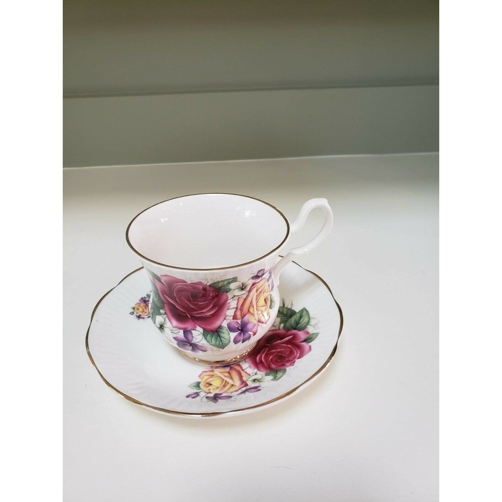 Royale Garden teacup and Saucer, Made in England